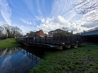 Oxford, UK - 11.Feb.2024 Rewley Road Swing bridgen in oxford under blue sky