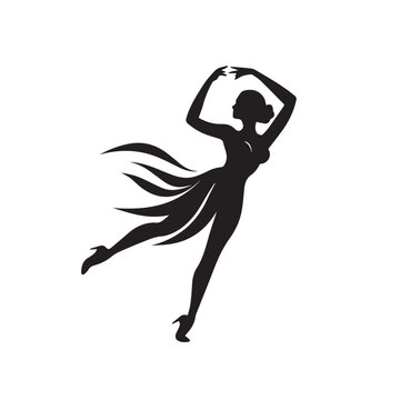 Dancer in cartoon, doodle style . Image for t-shirt, web, mobile apps and ui. Isolated 2d vector illustration in logo, icon, sketch style, Eps 10, black and white. AI Generative