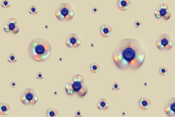 Multicoloured rotated spinners pattern. Relax toy.