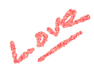 Love in red spelled out wallpaper white background . High quality illustration