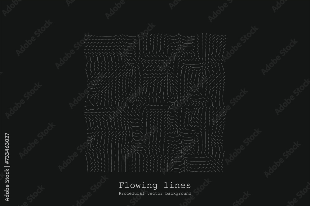 Poster abstract line matrix pattern. noise flow dynamic.