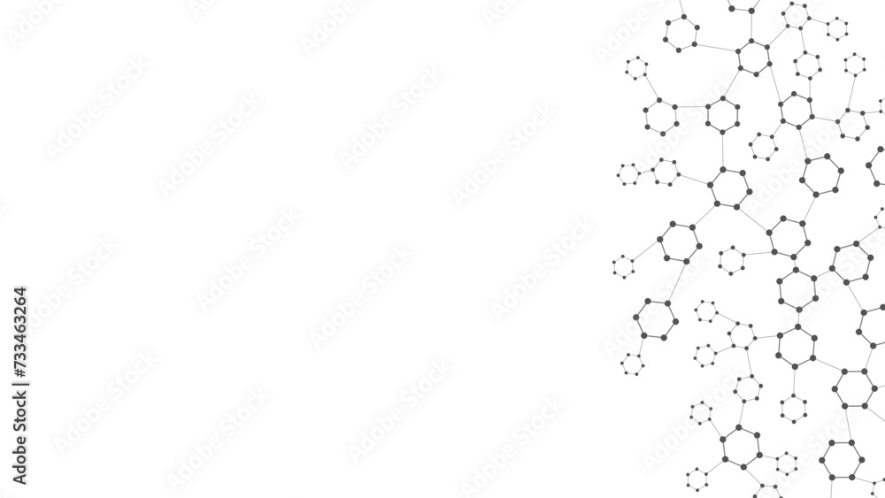 Poster Science abstract background. Abstract technology background with copy space. Abstract shapes on the right side.