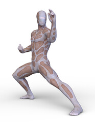 男性サイボーグ　3DCGレンダリング