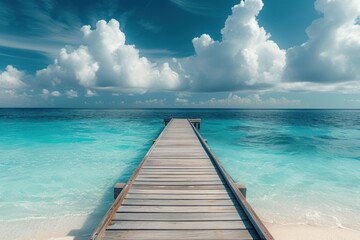 Summer, Travel, Vacation and Holiday concept - Wooden pier