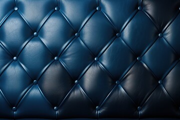 luxury deep blue padded leather upholstery pattern furniture quilted texture background with buttons