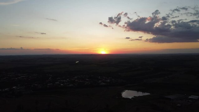 Beautiful sunset in the city of Piracicaba, interior of Sao Paulo, Brazil