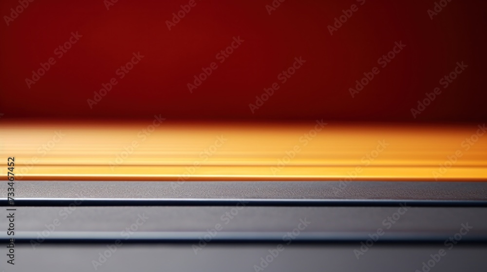 Poster a close up of a row of metal objects with red and yellow in the background, ai