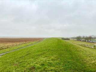 The North Sea dike in Germany.