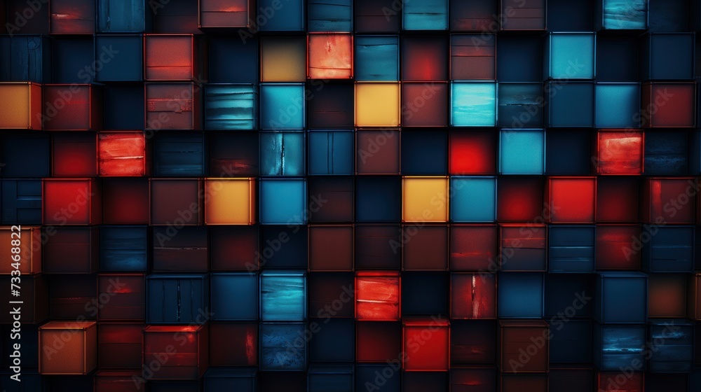 Poster a colorful abstract background with squares and rectangles, ai