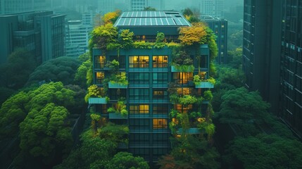 Eco-Friendly Building Amidst Urban Greenery