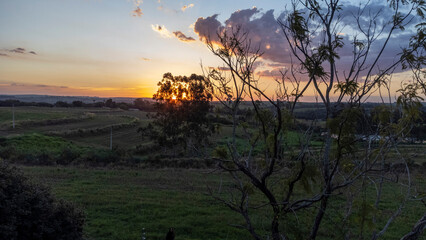 Beautiful sunset in the city of Piracicaba, interior of Sao Paulo, Brazil