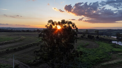 Beautiful sunset in the city of Piracicaba, interior of Sao Paulo, Brazil