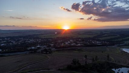 Beautiful sunset in the city of Piracicaba, interior of Sao Paulo, Brazil