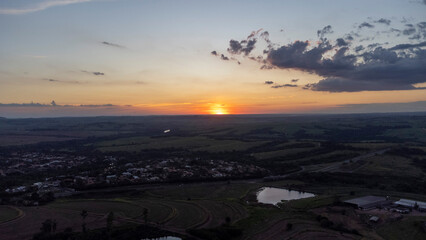 Beautiful sunset in the city of Piracicaba, interior of Sao Paulo, Brazil