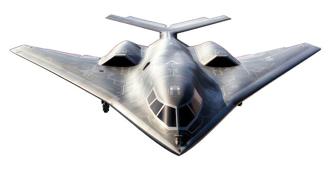 B2 bomber isolated on white created with Generative AI