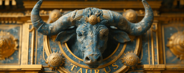 Fototapeta na wymiar Astrology calendar. Taurus magical zodiac sign astrology. Esoteric horoscope and fortune telling concept. 