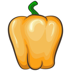 vector isolated clip art illustration of yellow bell peppers, work of handmade
