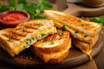 Delicious Grilled Cheese Delight, street food and haute cuisine