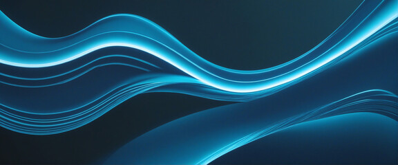 3D  Blue Wavy Shapes - Wall Paper