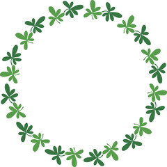 Clover Leaf Circle Wreath Border Frame for St Patrick's Day