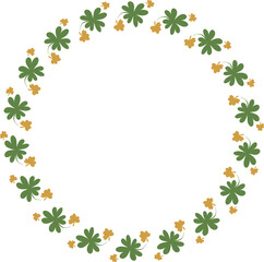 Clover Leaf Circle Wreath Border Frame for St Patrick's Day