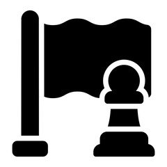 White Flag Lose Surrender of Chess Game icon