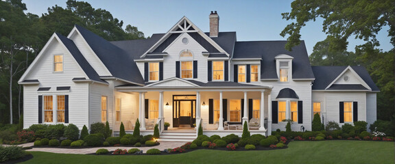 American classic home and house design - obrazy, fototapety, plakaty