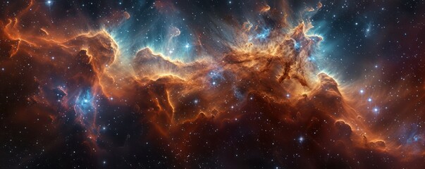 nebula nestled among the stars in the deep expanse of space, a celestial spectacle that inspires awe and contemplation. - obrazy, fototapety, plakaty