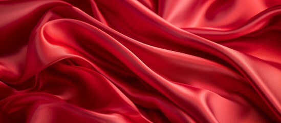 Obraz premium Vibrant Red Silk Texture: Closeup of Luxurious and Silk Texture, Red Silk Fabric Closeup Shot with Striking Textures