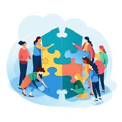 Fototapeta premium Team Collaboration Puzzle Concept