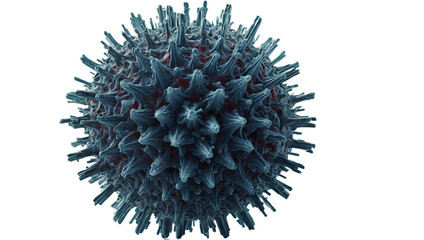 Naklejka na ściany i meble Virus shape in blue isolated on a transparent abstract background
