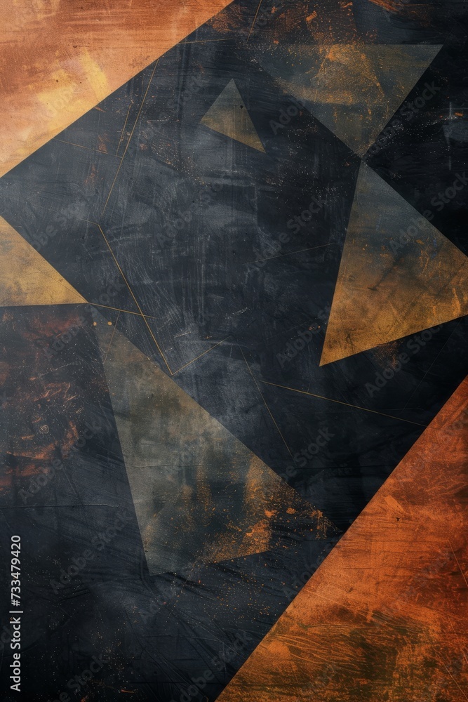 Poster vibrant strokes of brown and orange collide on a painted wall, creating a striking fusion of art and