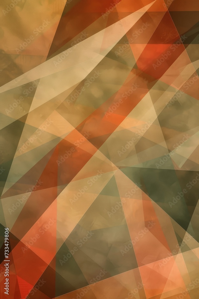 Poster vibrant triangles dance in a symmetrical display of warm hues, evoking feelings of creativity and ab