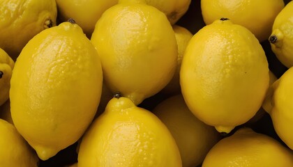 A close-up view of a group of ripe, vivid Lemon with a deep, textured detail.