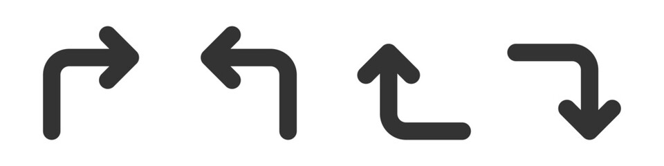 Direction arrow icon set. Vector illustration