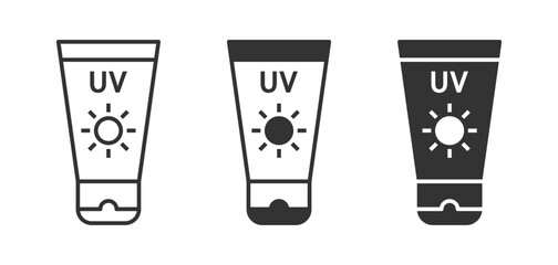 Sunscreen cream icon. Vector illustration - obrazy, fototapety, plakaty
