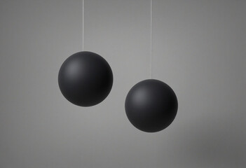 Abstract 3d render, black minimalist geometric composition