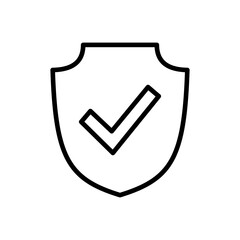 Shield check mark  icon vector. Protection approve sign. Safe icon vector