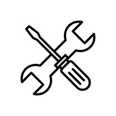 Repair tools icon vector. tool icon vector. setting icon vector. Wrench and screwdriver. support, Service