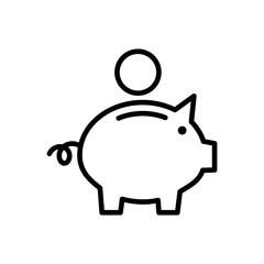 Piggy bank icon vector. piggy money icon
