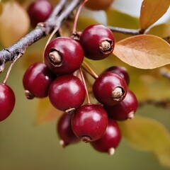 A close-up view of a group of ripe, vivid Serviceberry with a deep, textured detail. 