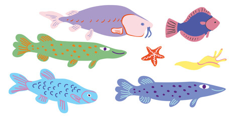 flat simple animal collection in vector.Template for logo poster icon for application and website. A series of animal images in flat style