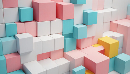 Obraz premium Background design, abstract geometric blocks, 3d render