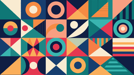 Colorful geometric pattern with abstract shapes