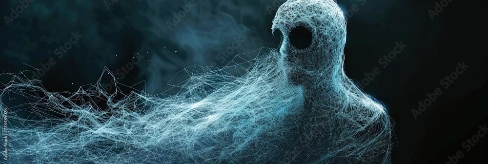 Wall mural ghost in the machine - digital data with undead spirit for resurrecting the living with artificial i