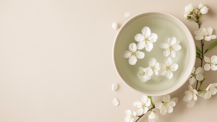 White blossoms floating in water