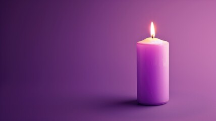 Obraz na płótnie Canvas Purple candle on a purple background