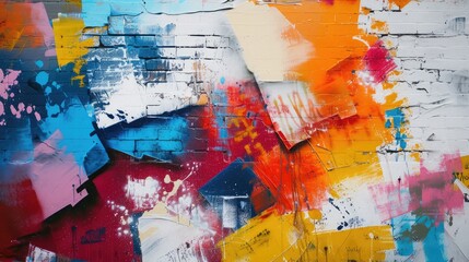 Beautiful street art graffiti. Abstract creative drawing fashion colors on the walls of the city....