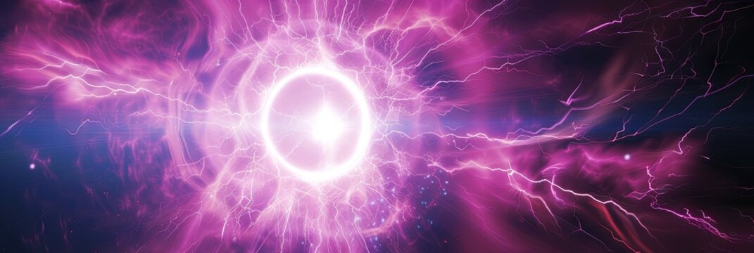 Electromagnetic pulse and gamma rays concept with colorful electricity