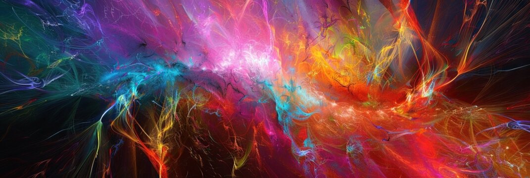 Electromagnetic pulse and gamma rays concept with colorful electricity